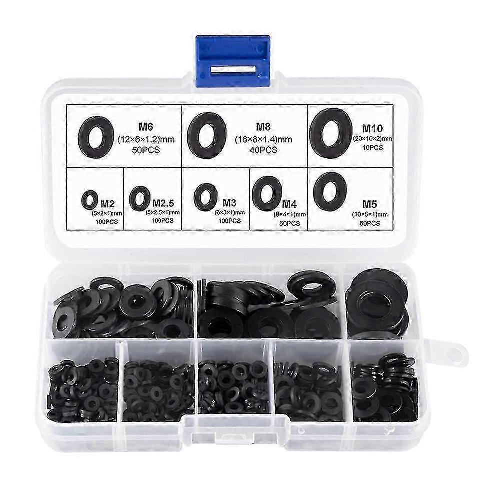 Assorted Nylon Flat Washers 500pc Industrial Kit