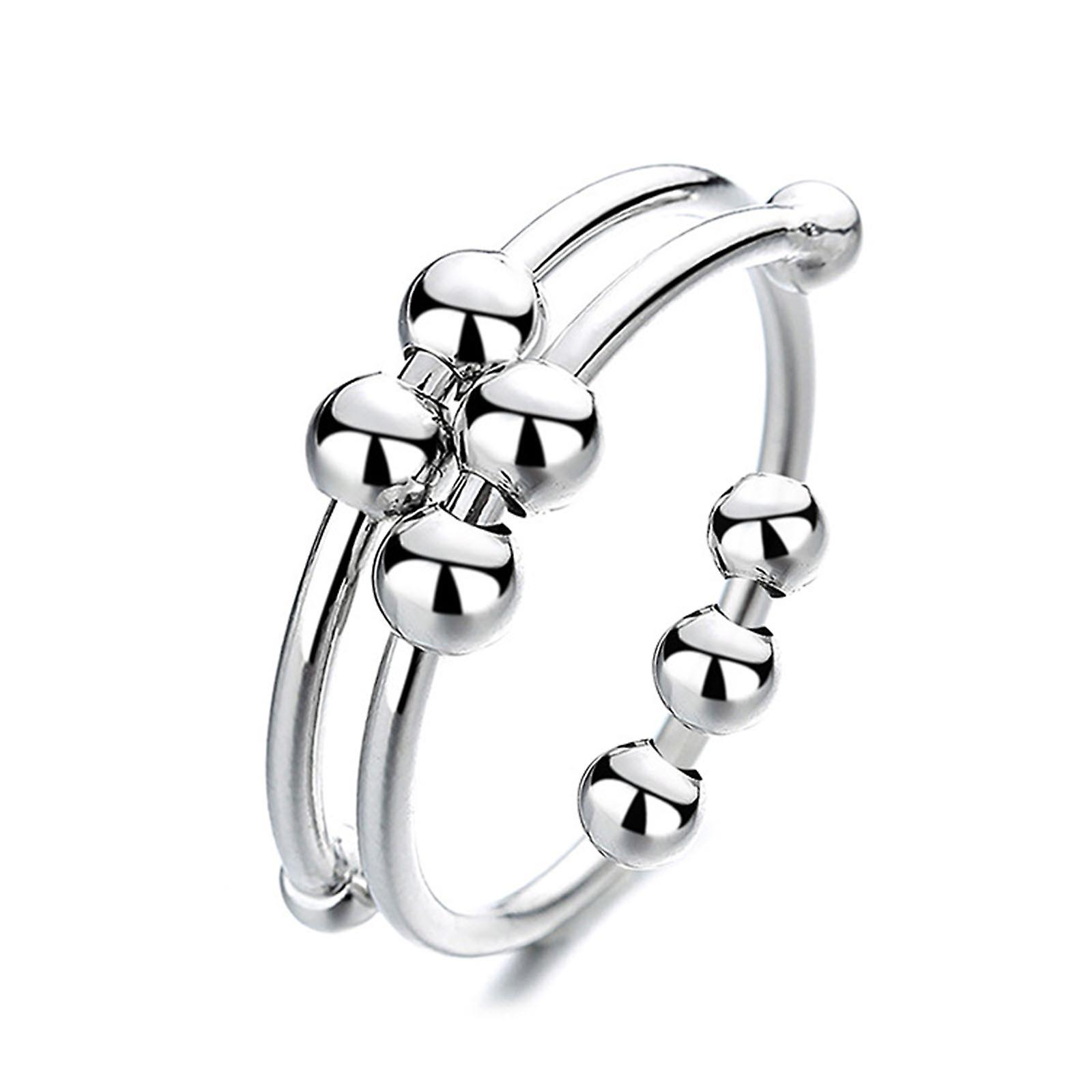 1piece Stress Relief Stackable Rings Adjustable Open Ring For Worry Meditation