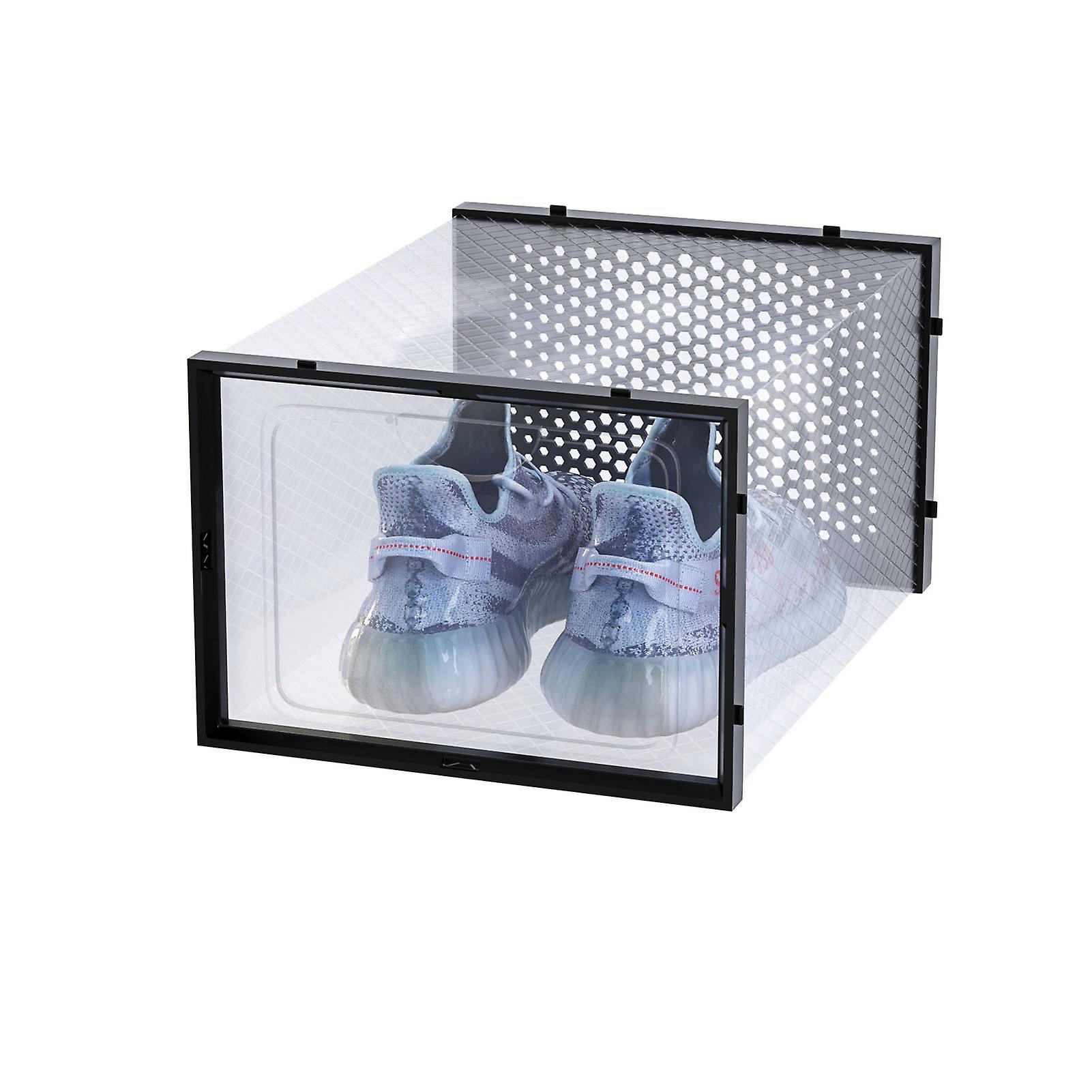 6pcs Large Plastic Shoe Organizer Stackable Shoe Organizer Box