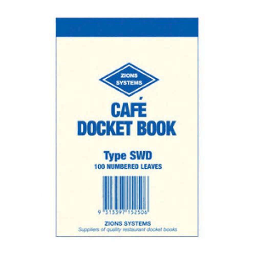 Zions Cafe Docket Book 100 Leaves Strong Cardboard Backing Perforated Slim
