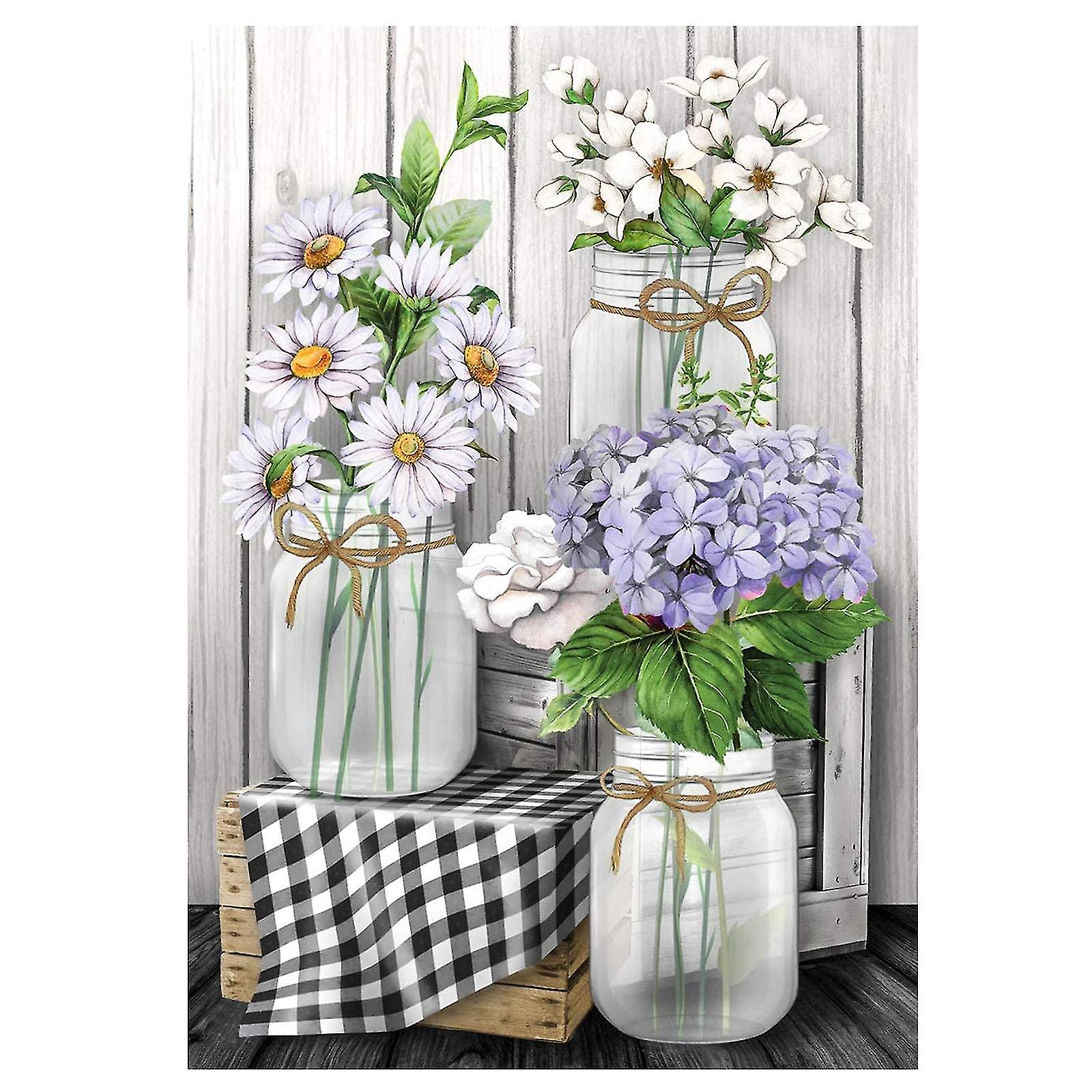 Çiçekler Elmas Boyama Kiti Yetişkinler İçin Elmas Sanat Kitleri Diy 5d Tam Elmas Boyama Kitleri Çiçekler Elmas Boyama