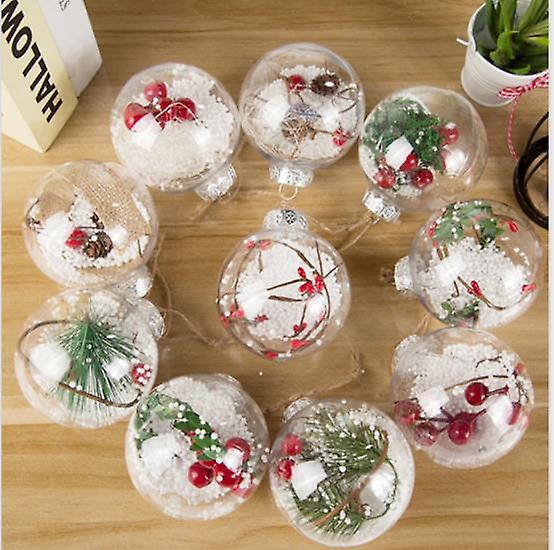 10 Pack Christmas Balls Ornaments 3 Inch Clear Christmas Tree Hanging Ornaments