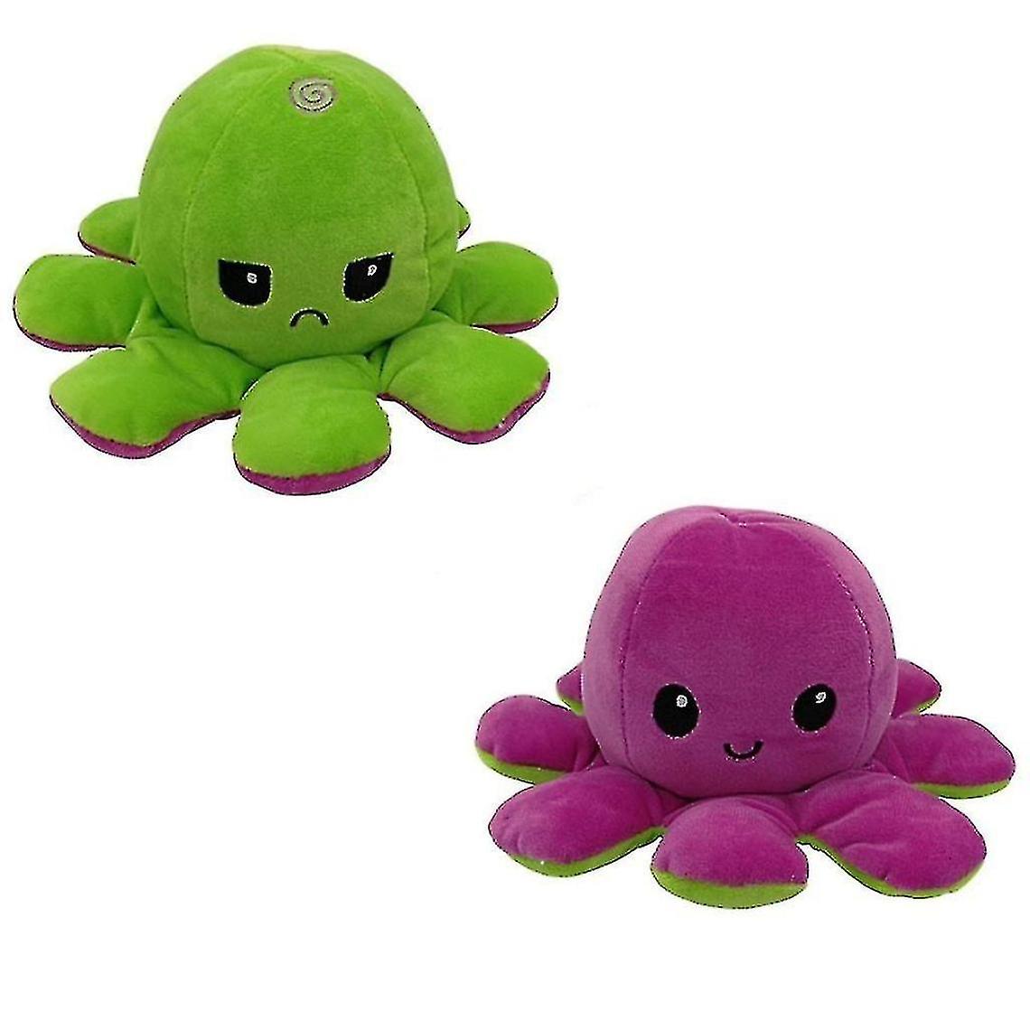 Reversible Octopus Shape, Stuffed Plush And Soft Dark Purple Doll