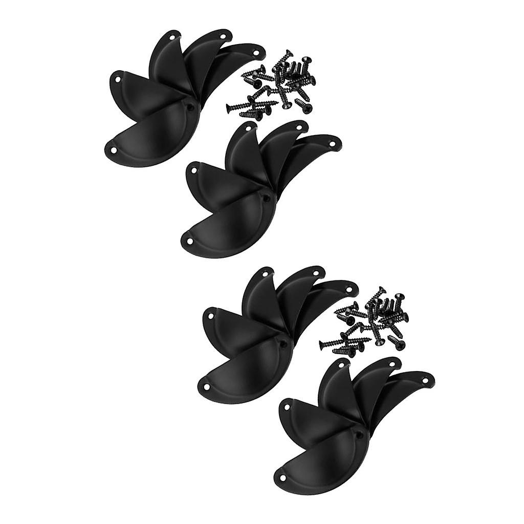 20 Pieces Retro Cup Shell Cupboard Drawer Cabinet Wardrobe Pull Handle Black