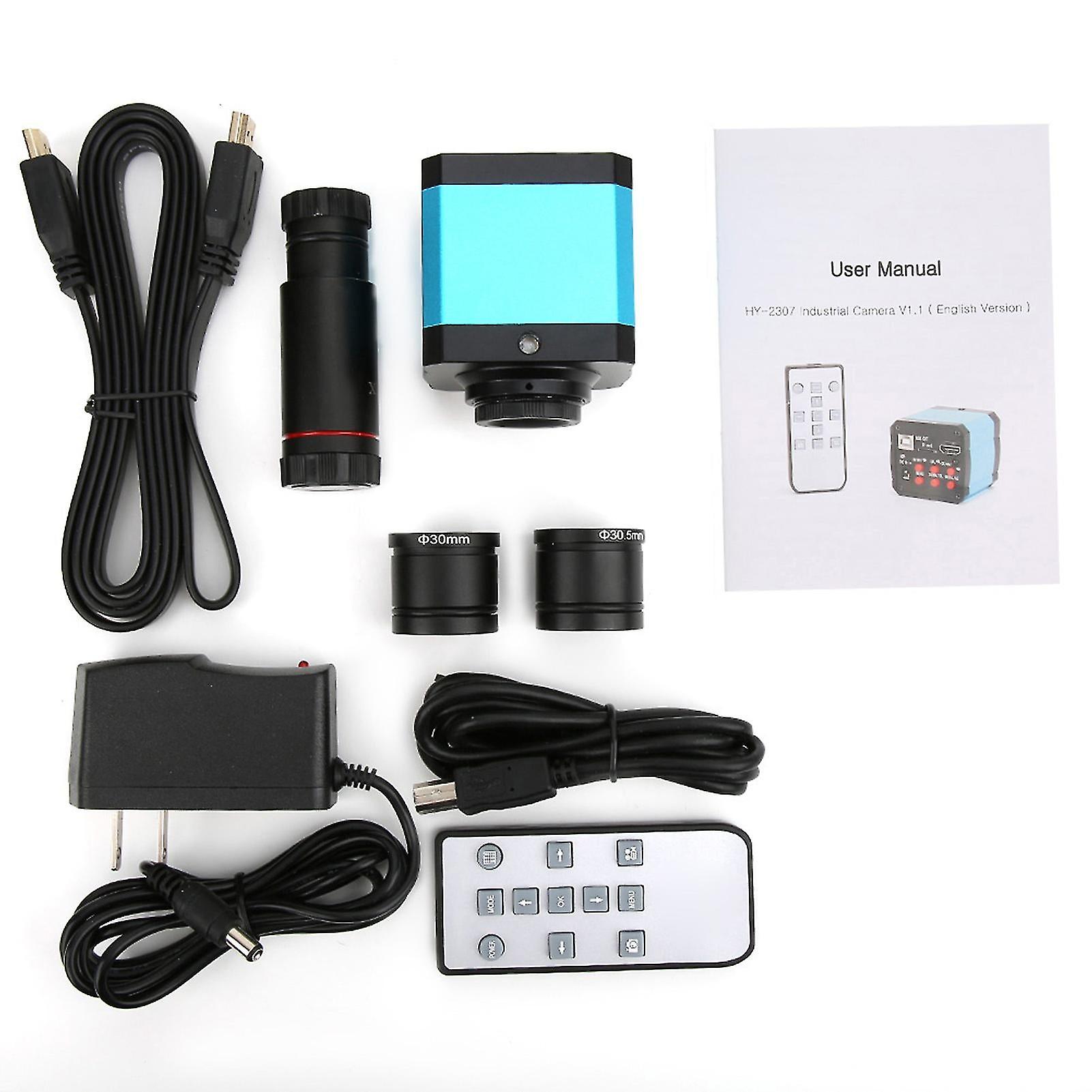37Mp 1080p 60fps Hdmi Usb Industrial Microscope Camera With Conversion Adapter 100-240v Us Plug