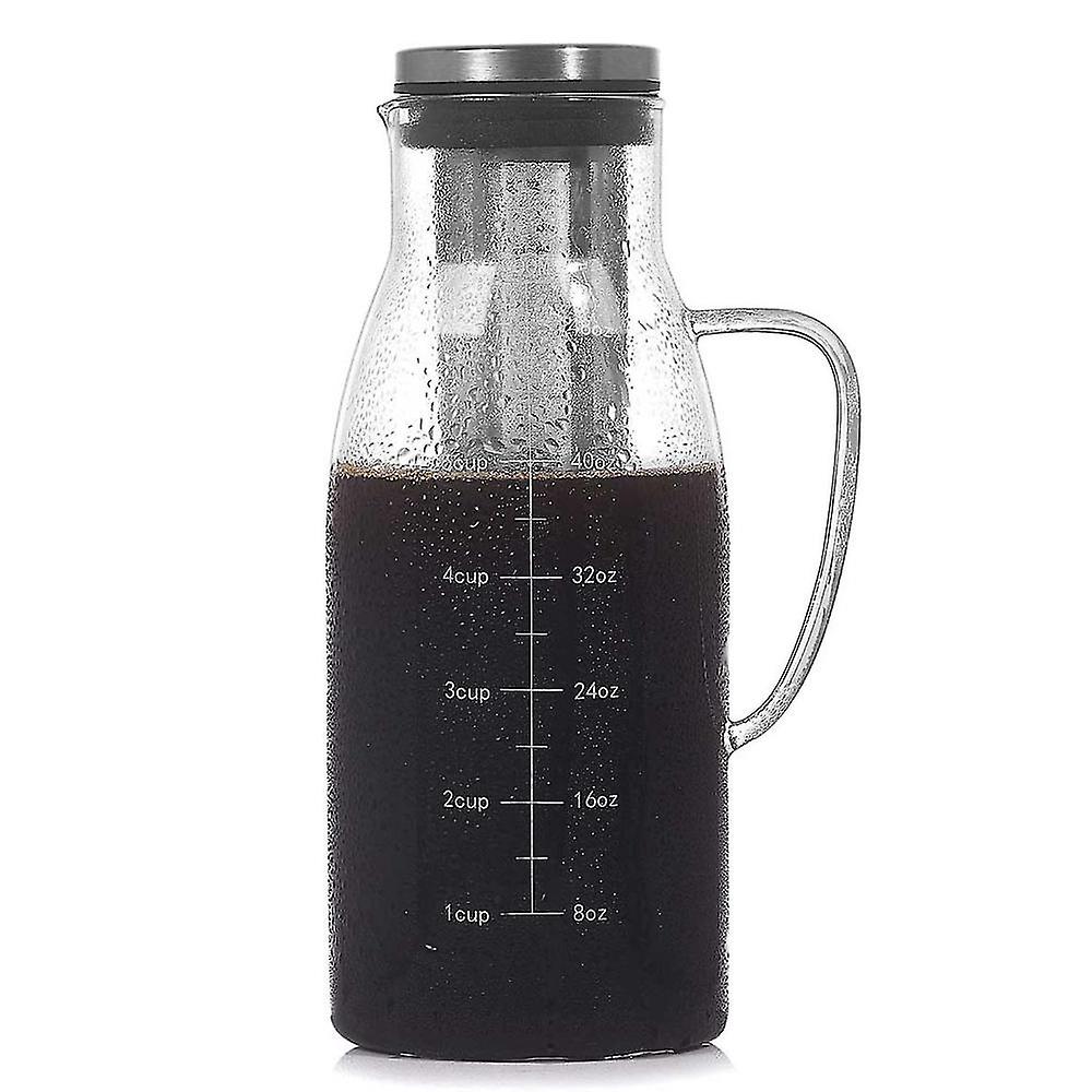 Cold Brew Coffee Maker,iced Tea Pitcher Infuser With Lid&scale, Use Filter Coffee Pot ,51oz/1.5l