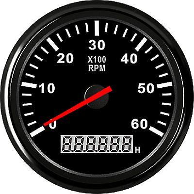 Universal Tachometer 85mm Car Boat Tacho Sensor Marine With Hourmeter 3000 4000 6000 8000 Rpm Tachometer 12v/24v Red Backlight