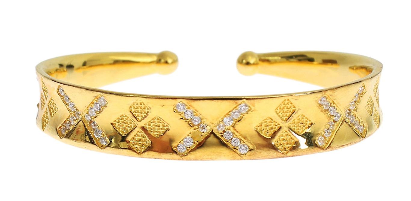 Cz Gold Sterling 925 Silver Bangle Bracelet