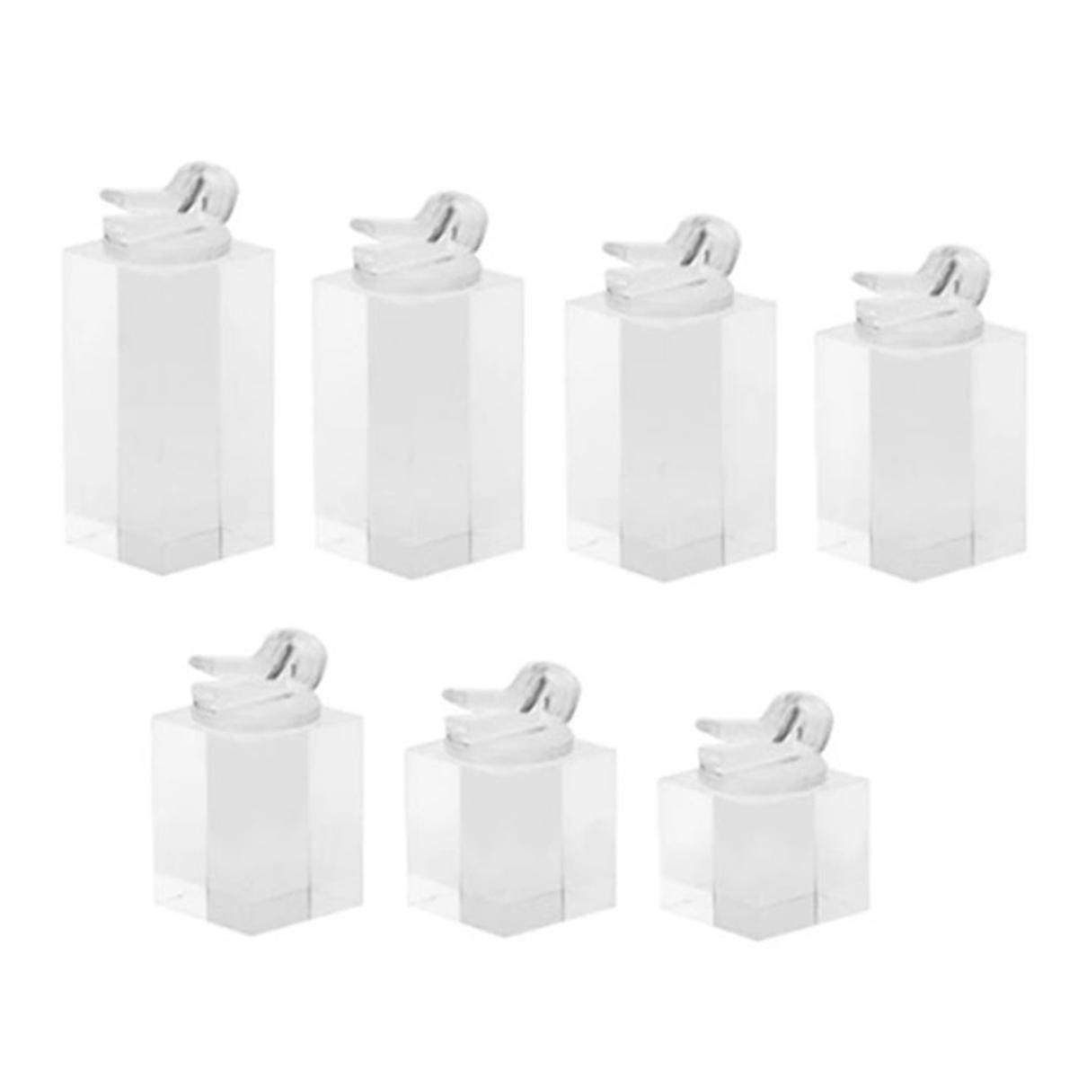 7Pcs Different Height Square Finger Ring Jewelry Display Stand Holder Photography Props Showcase Or