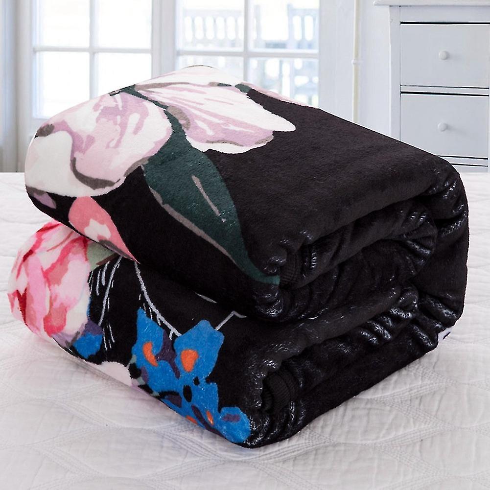 Skull Blanket Soft Fleece Throw Blanket Skeleton Rose Blanket 60"x 80"