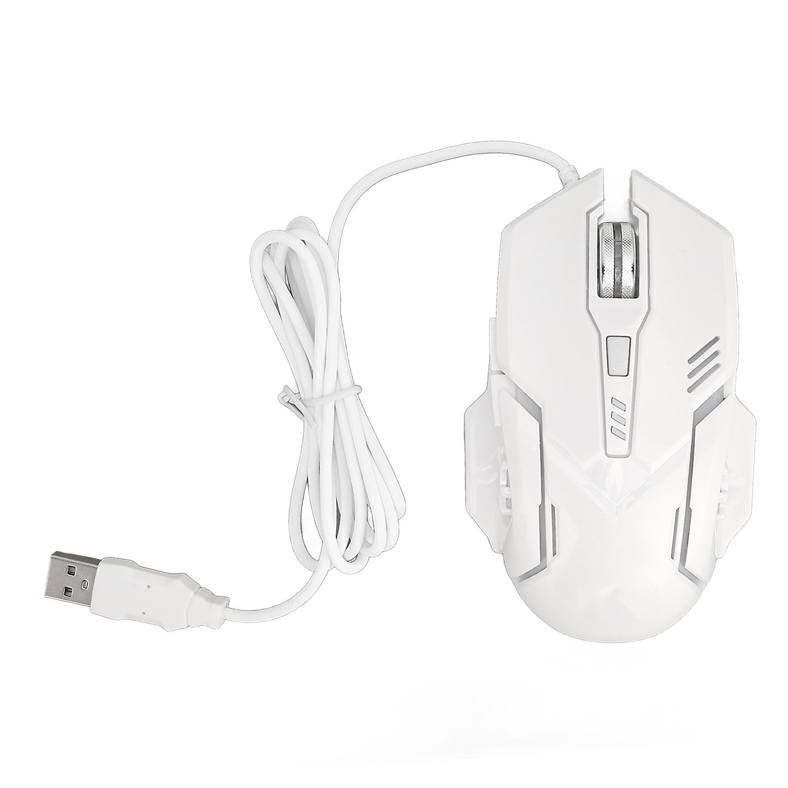 Wired Gaming Mouse RGB Backlit 3600 DPI Ergonomic PC Mice USB Interface White