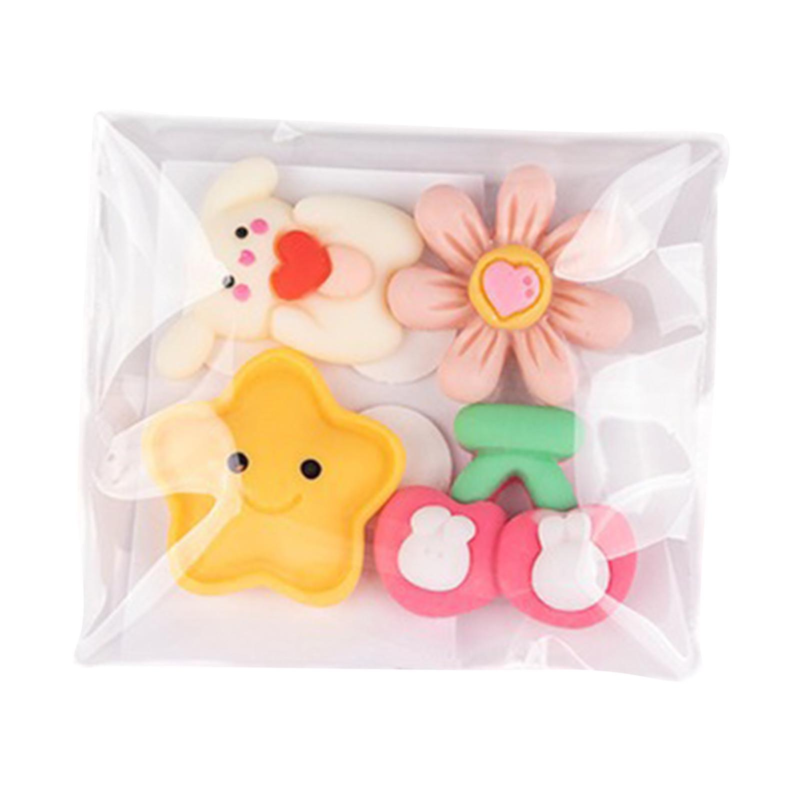 4Pcs 3D Embellishments Flatback Resin Buttons for Crafting Phonecase Jewelry