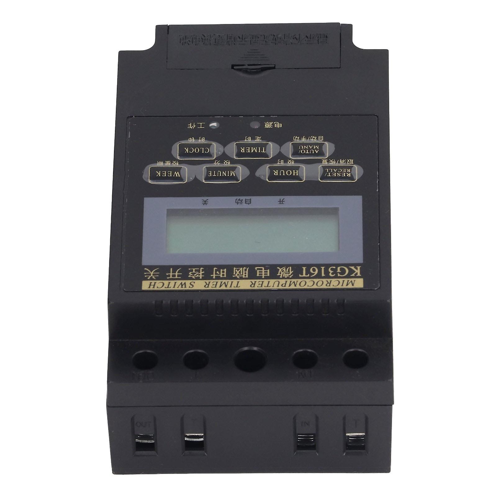 Electronic Time Control Switch with Capacitor - Programmable Timer for Street Lamp (Black)