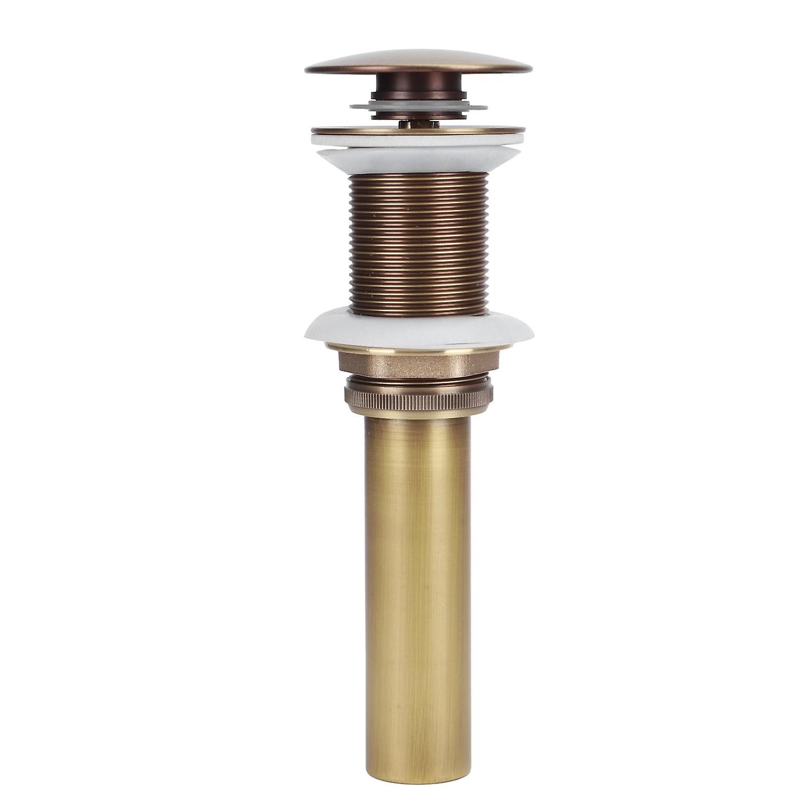 Antique Brass Bathroom Basin Sink Waste Pop-Up Drain Without Overflow Durable Construction Easy Installation Elegant Design For Washbasin