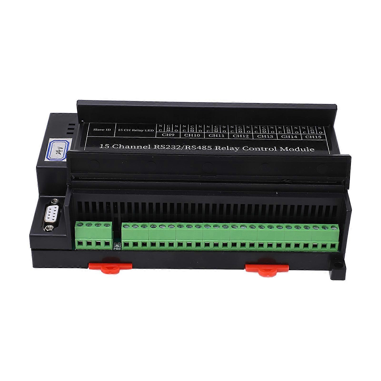 15 Channel Relay Control Module RS485 RS232 PLC DO PC UART Serial Switch Board DC24V