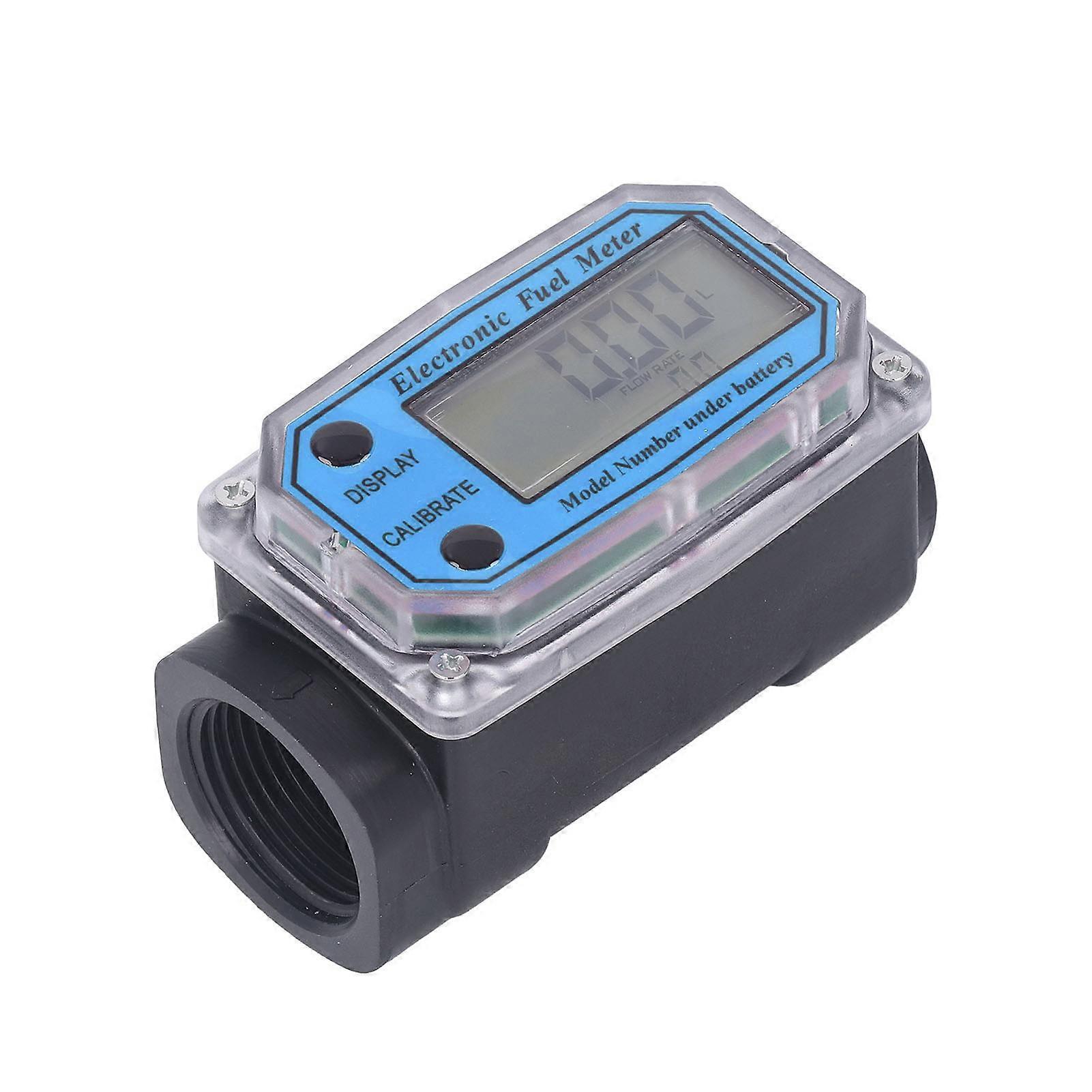 1.3in Electronic Turbine Fuel Flow Meter Digital Display Gear Fuelmeter with Battery 2.3‑3.3V