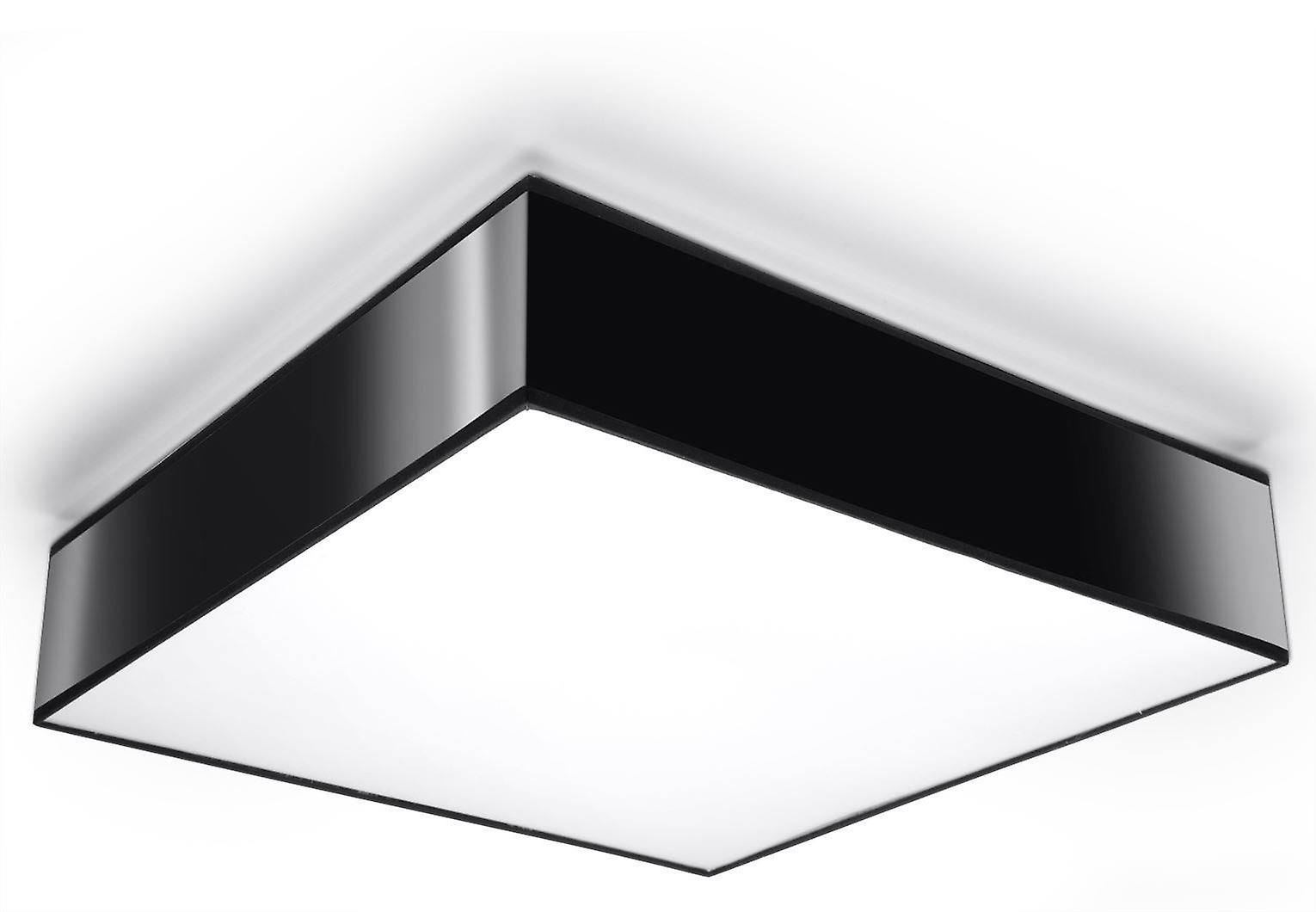 Horus 3 Light Flush Square Ceiling Light Black, E27