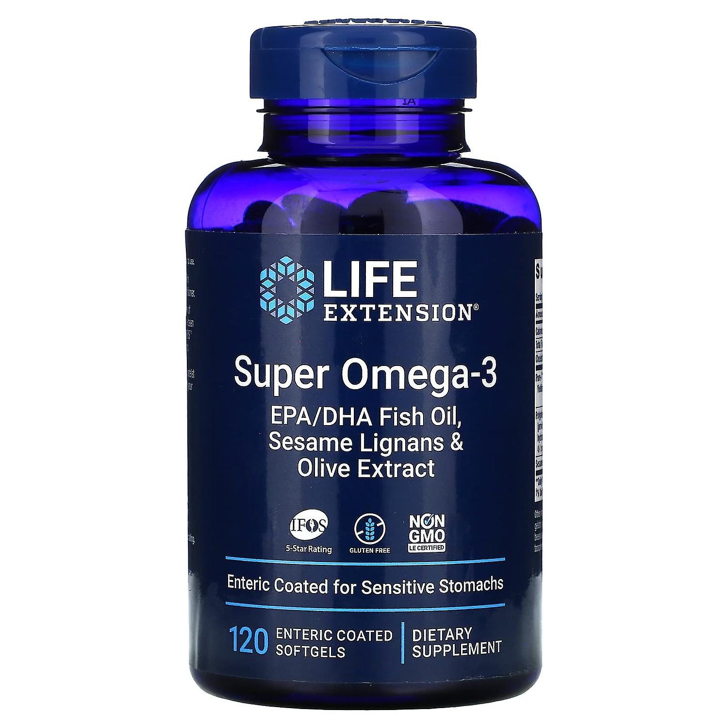Life Extension, Super Omega-3, 120 Enteric Coated Softgels
