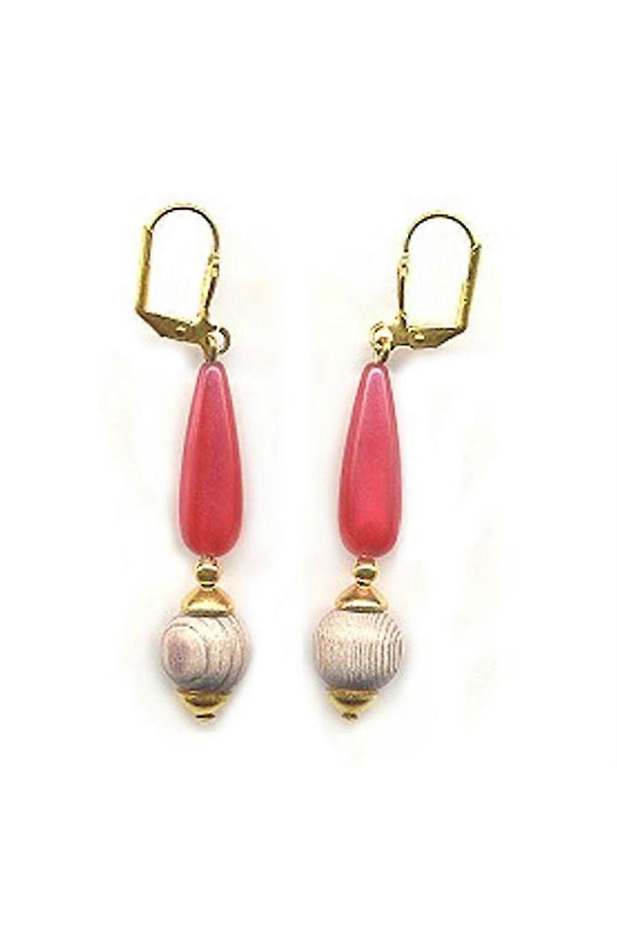 Leverback Earrings Silky Shimmering Red - Gl05554