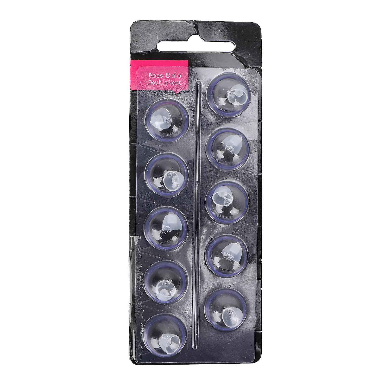 10 Pack 8mm Open-Back Single-Layer Washable Anti-Static Hearing Aid Domes for Replacement