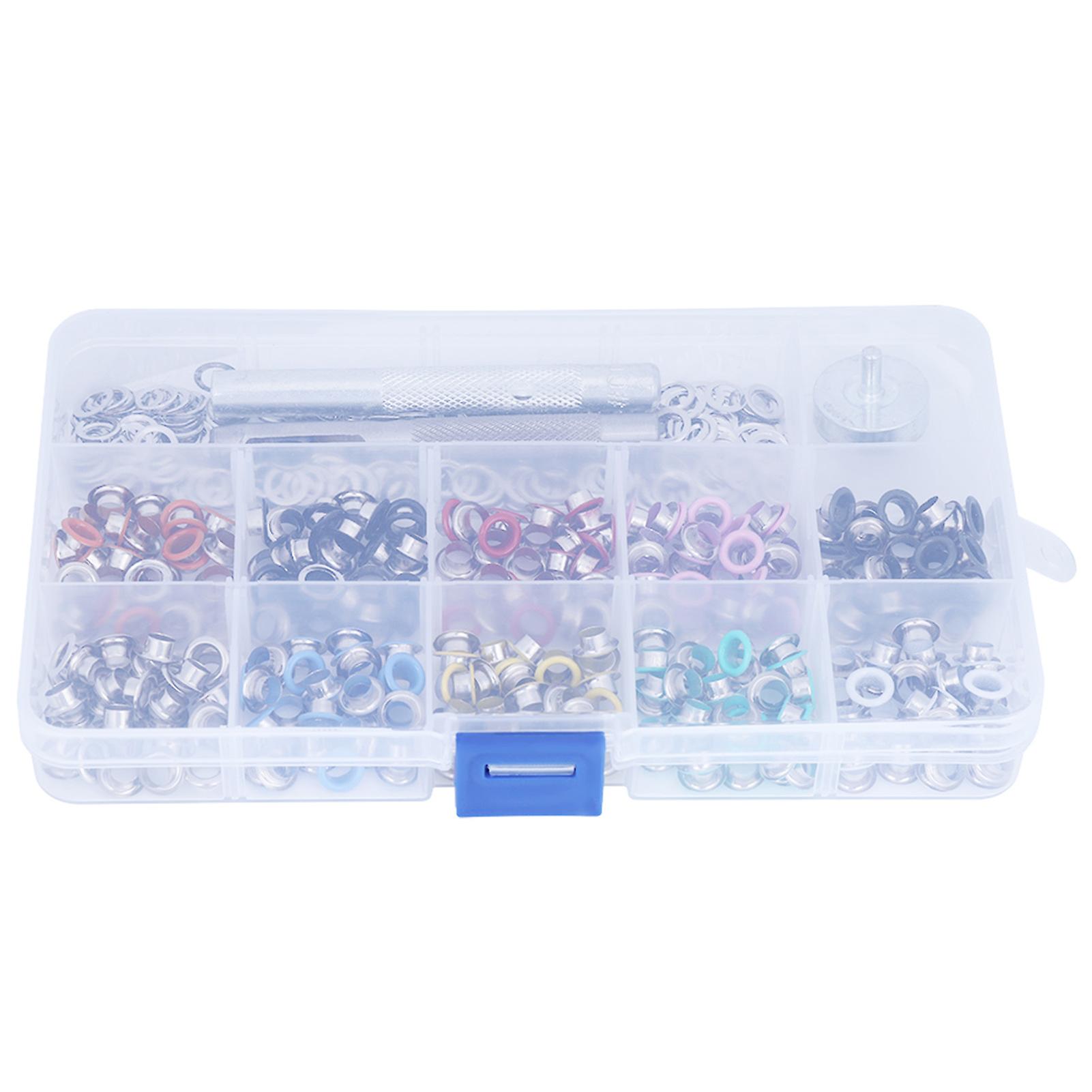 300pcs 5mm Eyelet Washers 10 Colors with 3pcs Handwork Tools