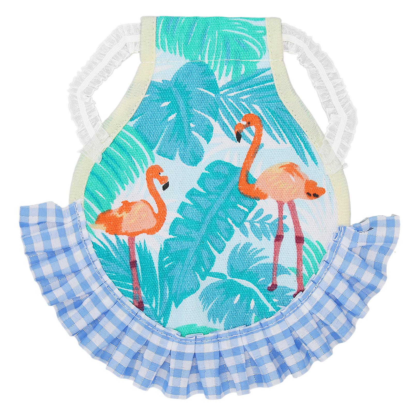 Chicken Harness Cute Plaid Print Ruffle Hem Comfortable Breathable Pet Poultry Walking Harness for Chicken Duck Goose