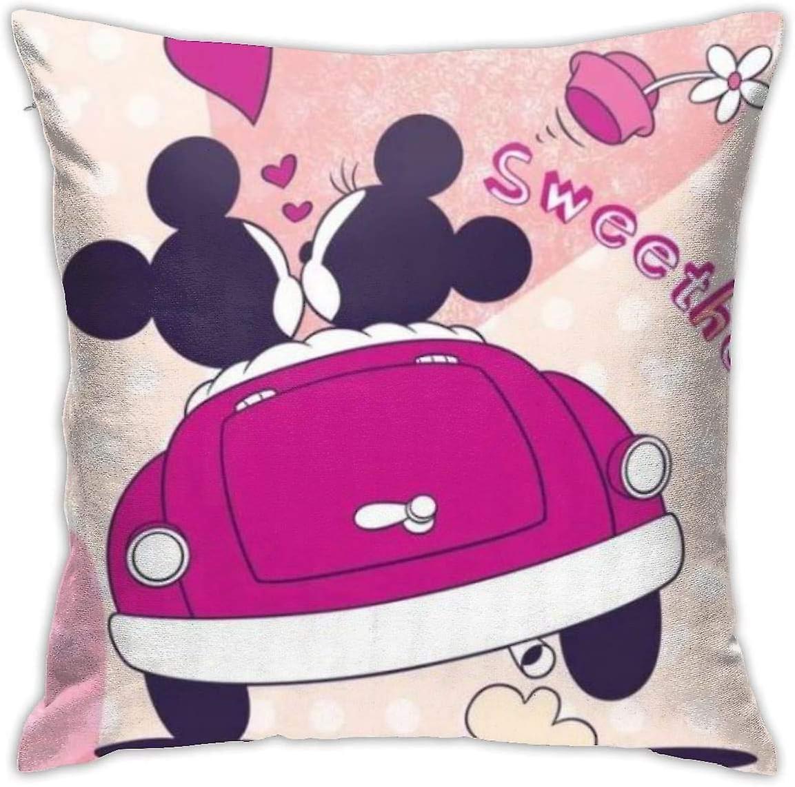 Soft Decorative Throw Pillow Cases Mickey Mouse Square Pillowcase Comfy Cushion Cover Luxury Pillow Cover for Sofa Bed Chair Car Home Decor -cp1530