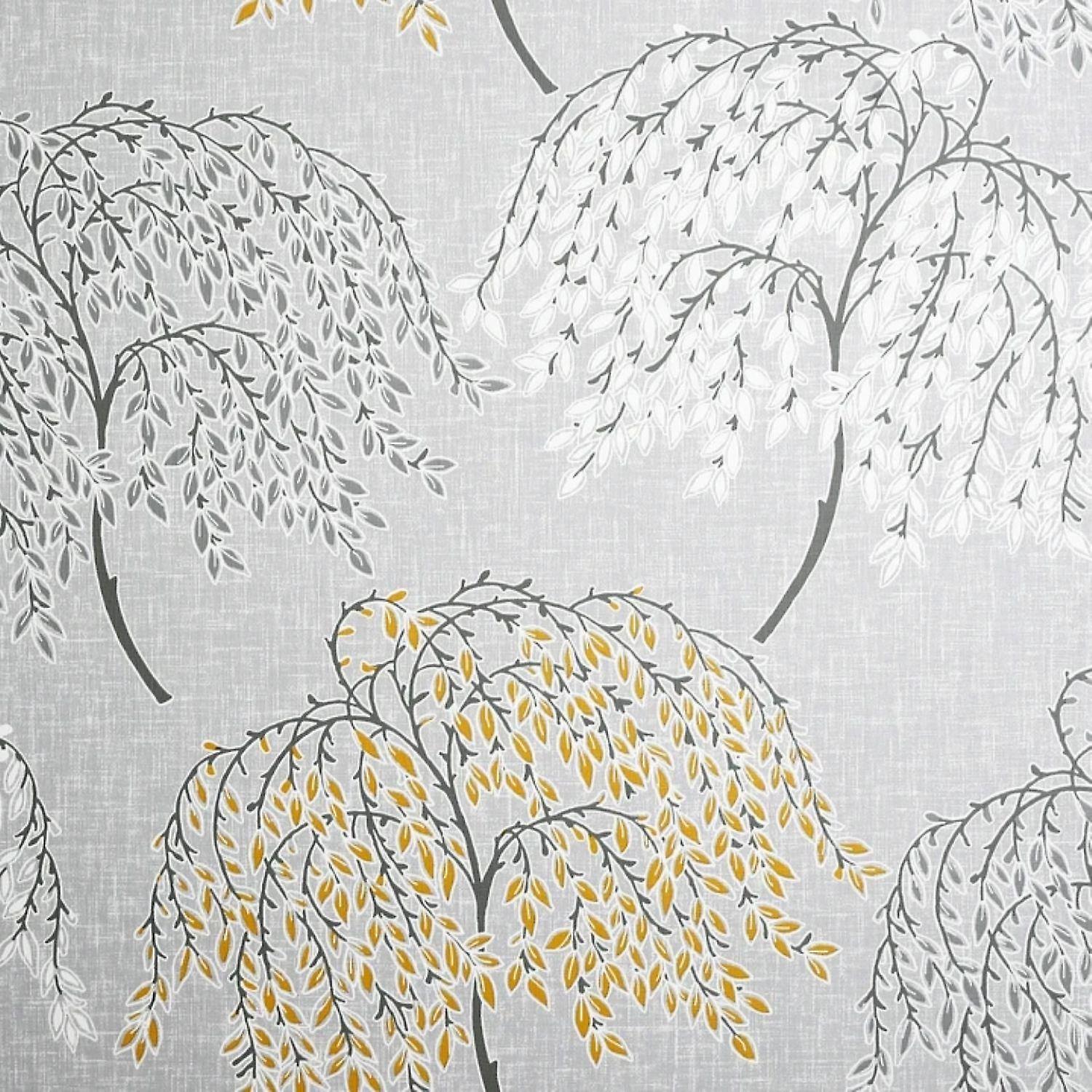 Oriental Tree Ochre & Grey Arthouse Wallpaper