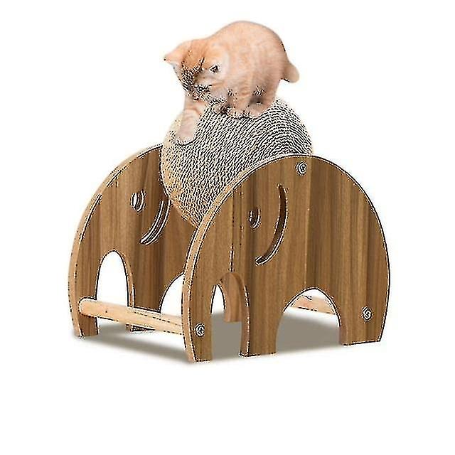 Wooden sisal cat scratching post with ball