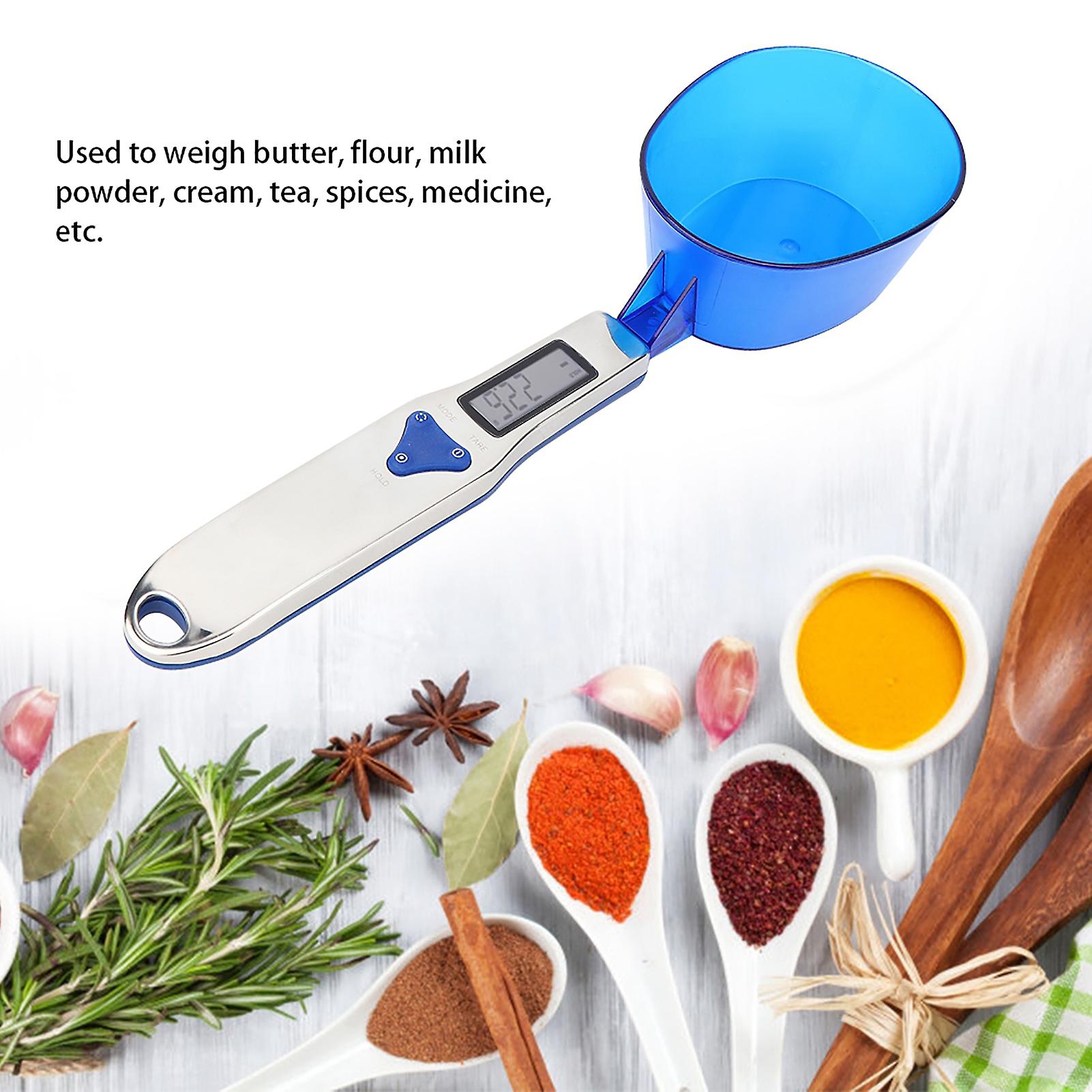 500g/0.1g Portable LCD Kitchen Scale Digital Food Spoon Scale with 3 Measuring SpoonsSingle Spoon 