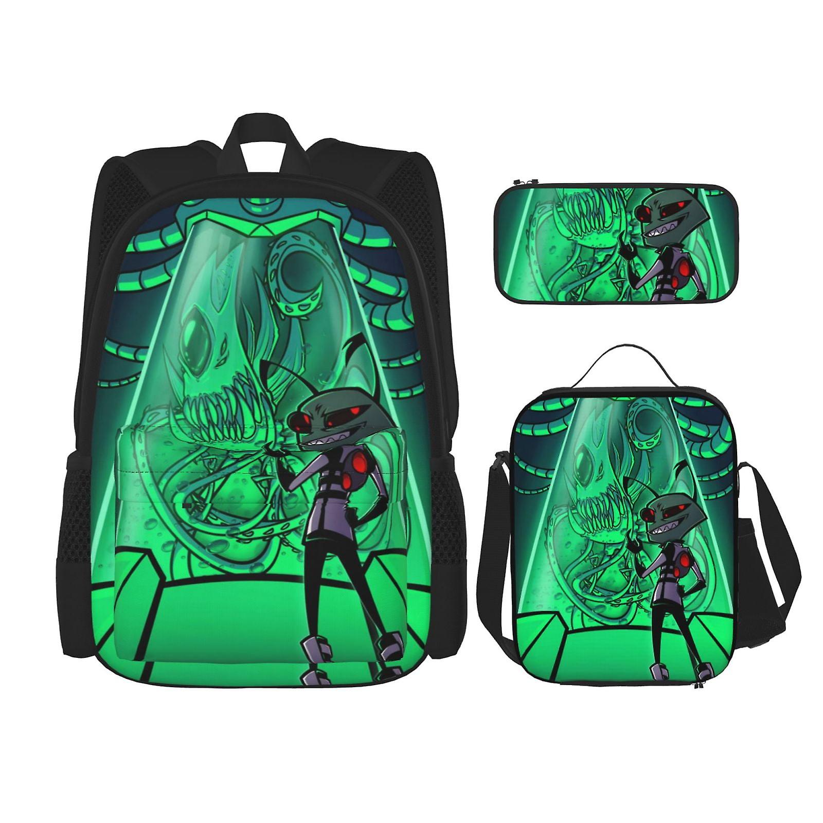 Invader Zim Cute Rucsac Daypack pentru Travel Anime Geanta Notebook Bag creion Case Lunch Bag Combination