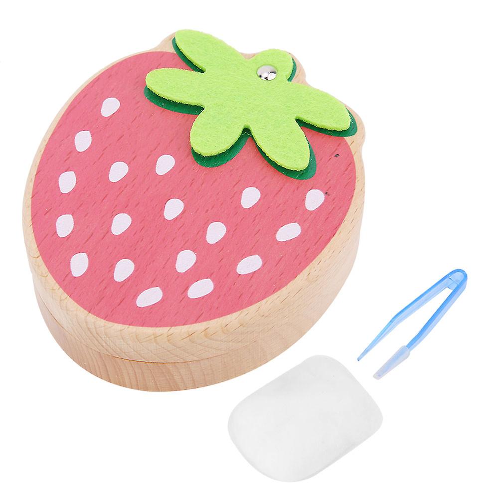Strawberry-shaped Children's Tooth Deciduous Primary Teeth Storage Box Lanugo Collection Case