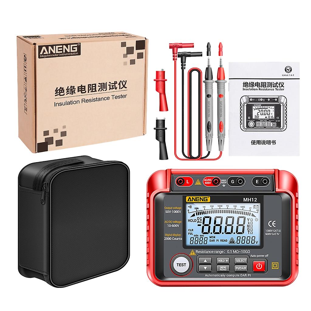 Digital Insulation- Tester with Backlight- LCD Display PI/DAR- Meter Data Hold
