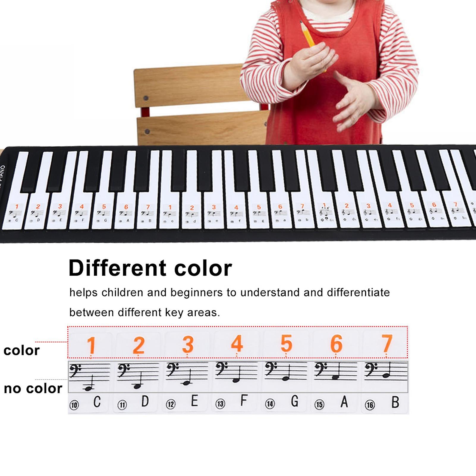 Transparent Removable Piano Keyboard Sticker for 61/88 Keys PVC