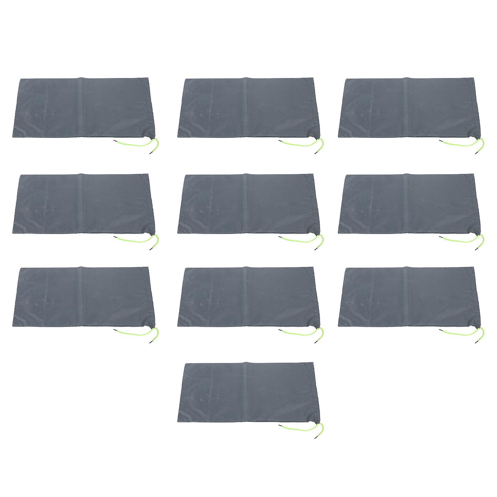 10PCS Sandless Sand Bags Drawstring Flood Water Barriers Polyester 9.8x19.7in Dam Bag for Basement Garage Anti Flood Grey