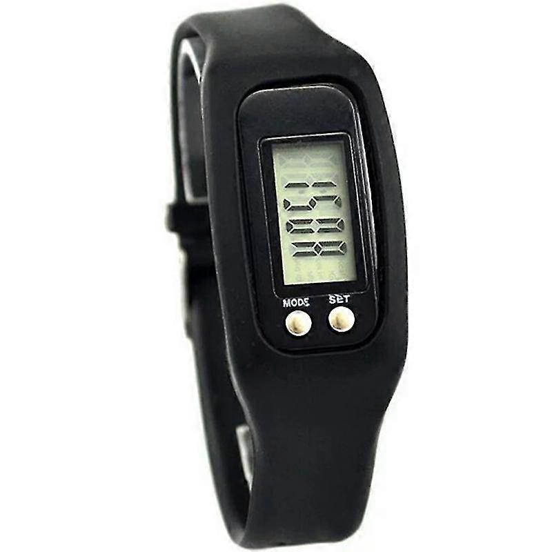 Pedometer Watch With Lcd Display Simple Operation Walking Fitness Tracker Wrist Band Digital Step Counter