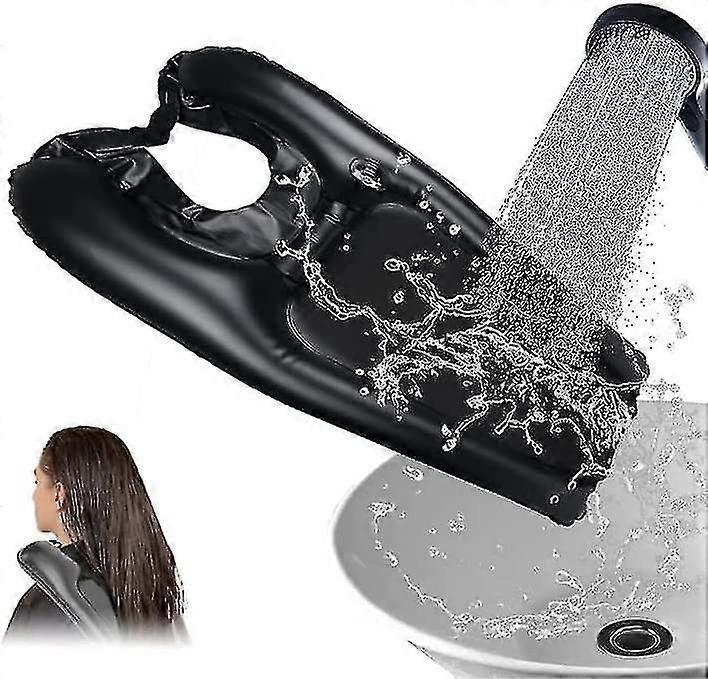 ヘアシンクポータブルインフレータブルシンク可動式洗髪トレイ軽量シャンプーボウルシャンプー洗面器高齢者、障害者、妊婦用ブラック