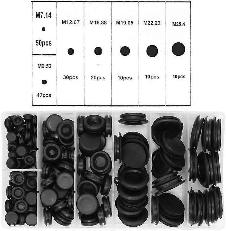 170 rubber stoppers, rubber eyelet with storage box.