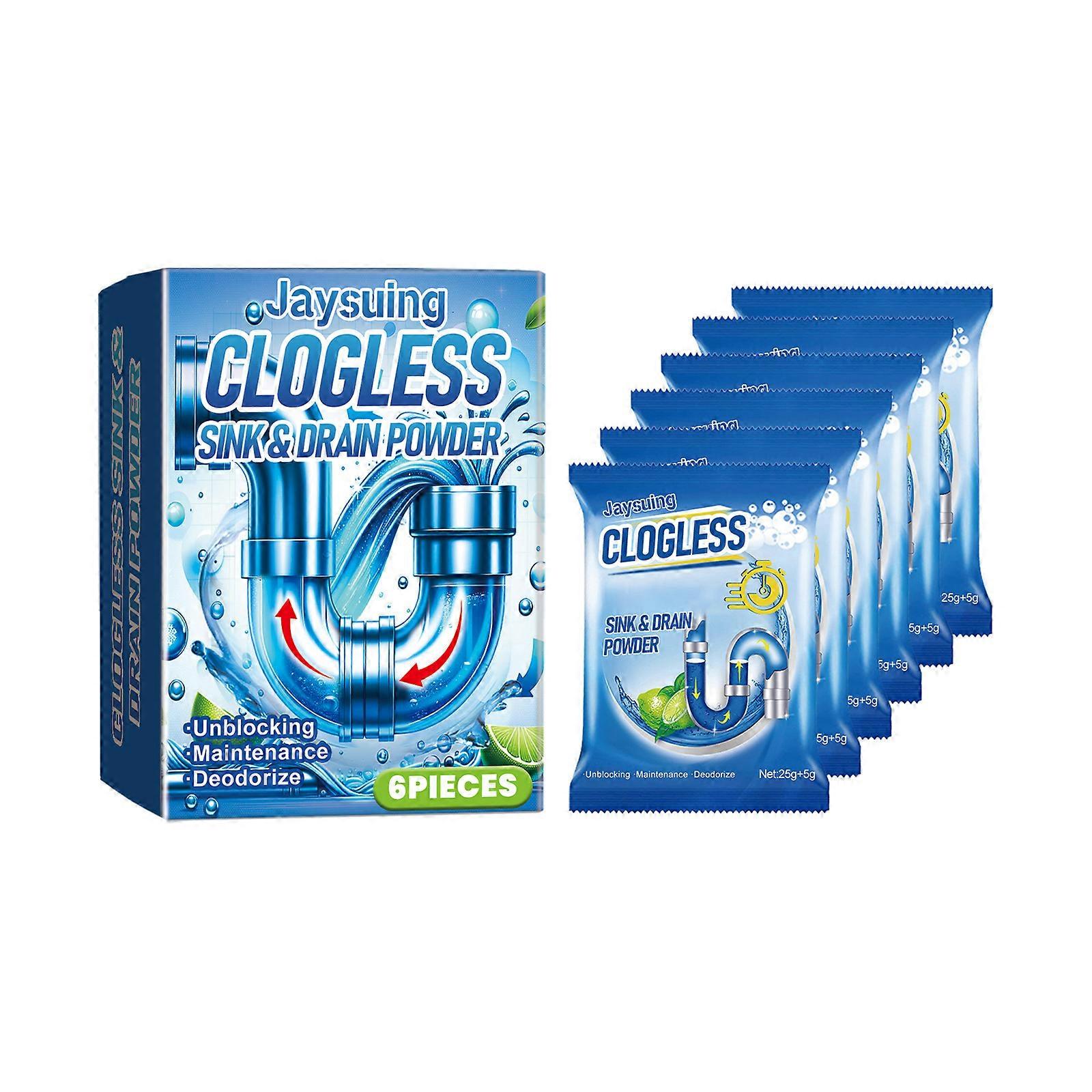Jaysuing Pijp Ontstoppingen Reinigingspoeder Opgeloste Baggerriool Afvoerpijp Olieverstopping Deodorant Poeder 6 stuks