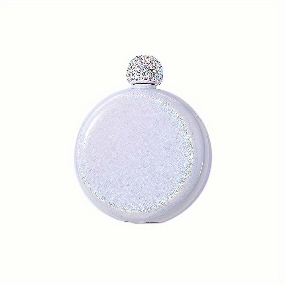 Stainless Steel Flask, Round Portable Flask, Fashionable Wine Bottle For Men And Women, Stainless Steel Wine Jug, Beautiful Drinkware, Shiny Rhineston