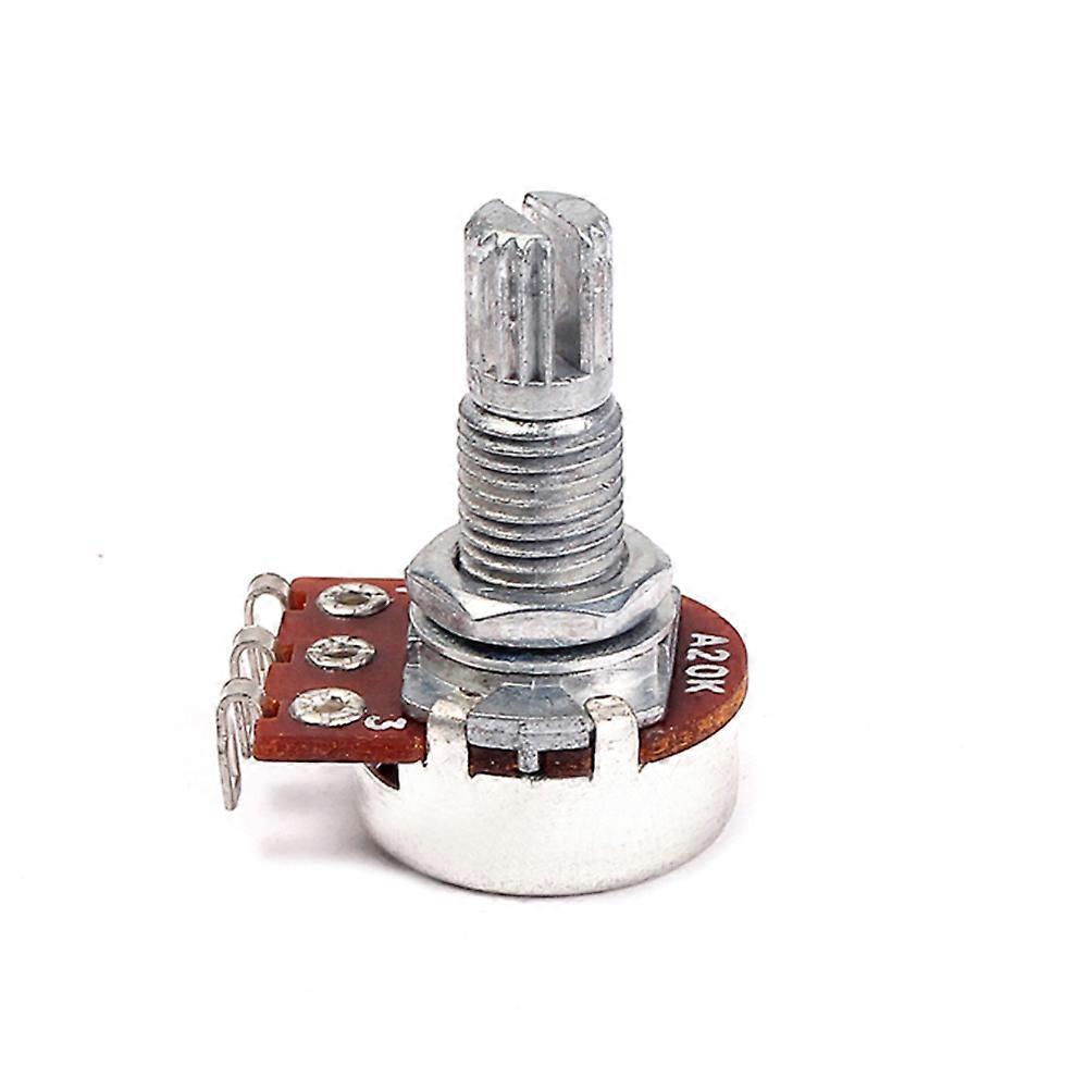 A20K-ohm Control Pot Gitarr Audio Tone Potentiometer med Split Shaft 18mm GP202
