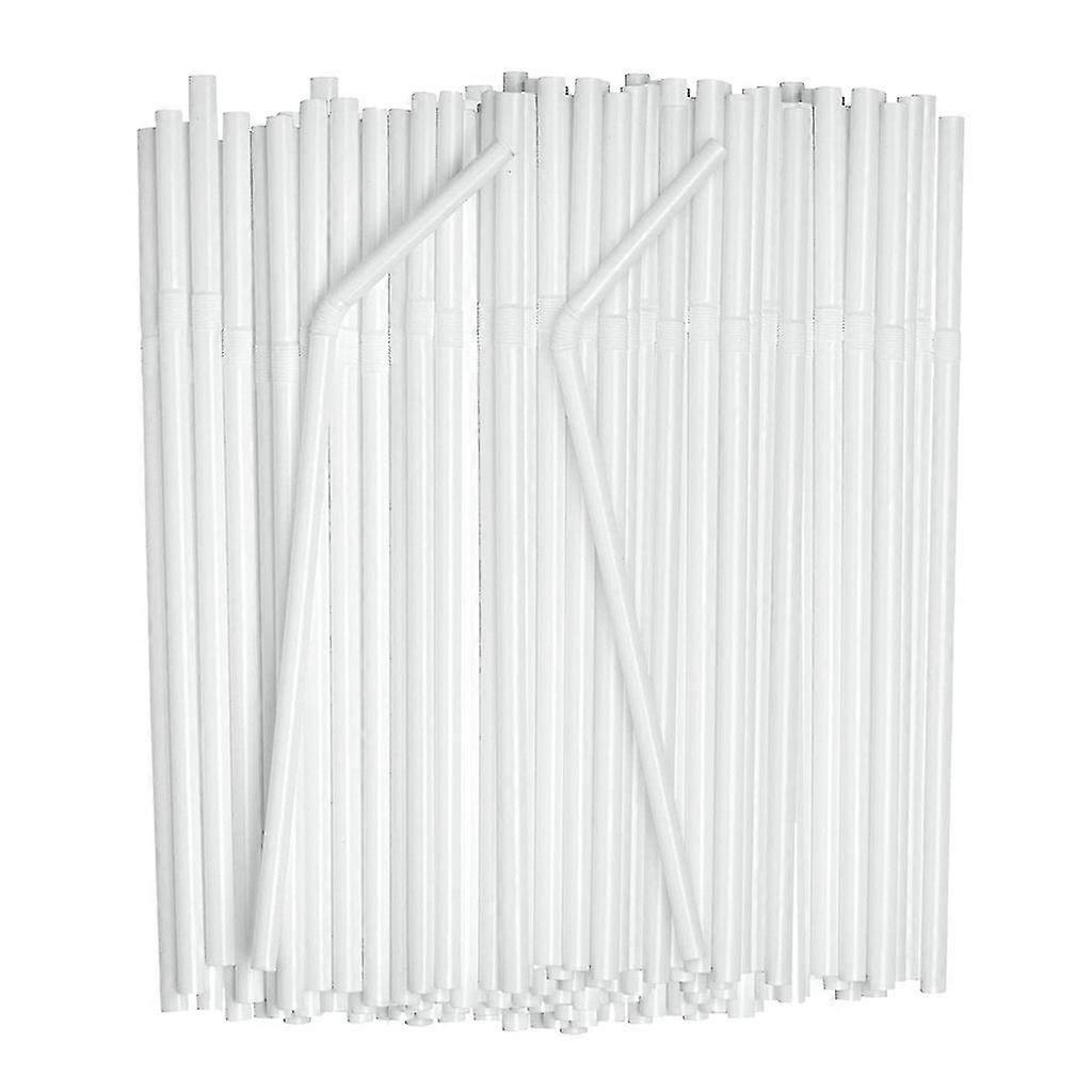 Individually Packaged White Plastic Flexible Straw Kitchen Dining Room