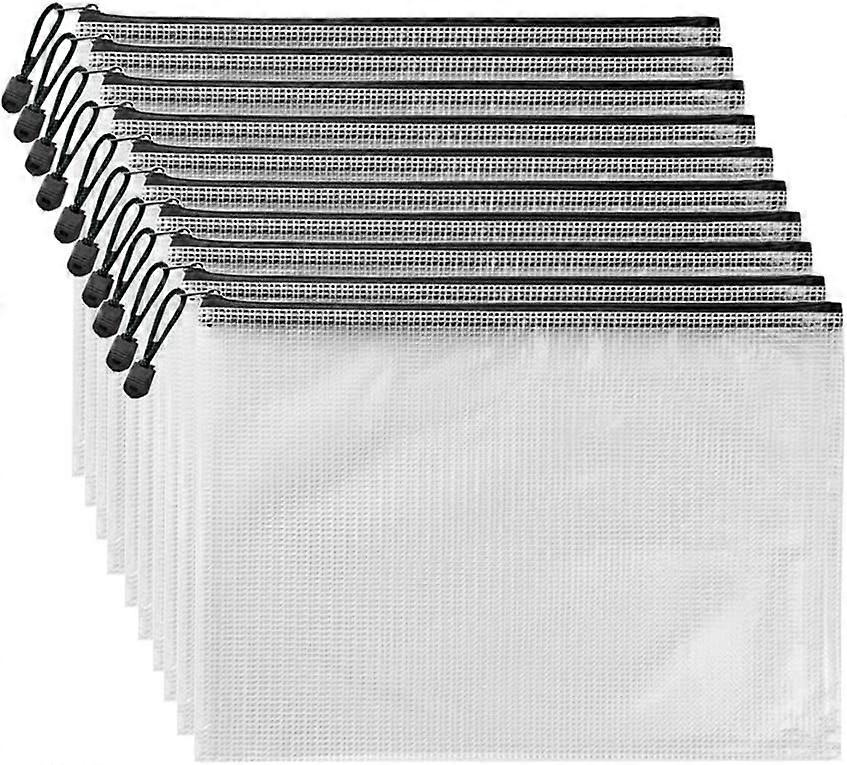 Nye, egnede 10 stk lynlås fil poser, vandtæt lynlås pose, PVC dokumentpose lynlås mapper dokumentpose