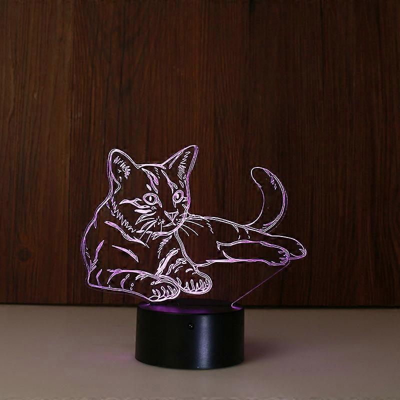 3D Optical Illusion Light LED Night Light, Cat Bedside Lamp Kids Sleeping Light