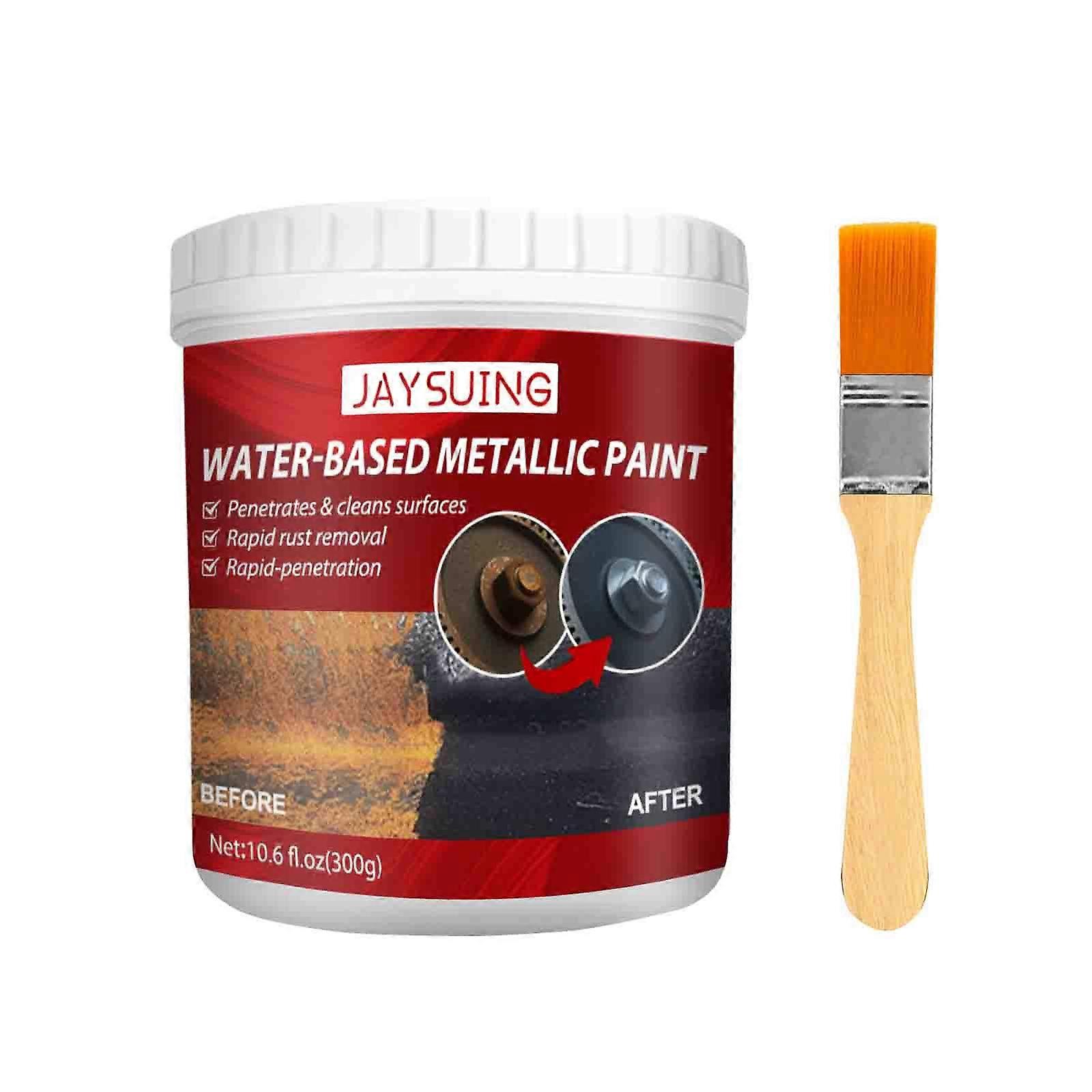 Metal Rust Remover, Water-Based Metal Paint Rust Inhibitor, Multi-Purpose Anti-Rust Automotive Paint Primers, Automotive Anti-Rust Paint, With Brush 3
