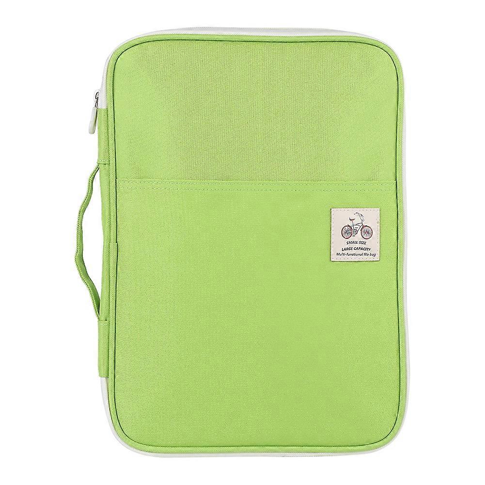 A4 Document Bag File Folder Portfolio Organizer Computer Notebook Zippered Case (Light Green) YEMAA