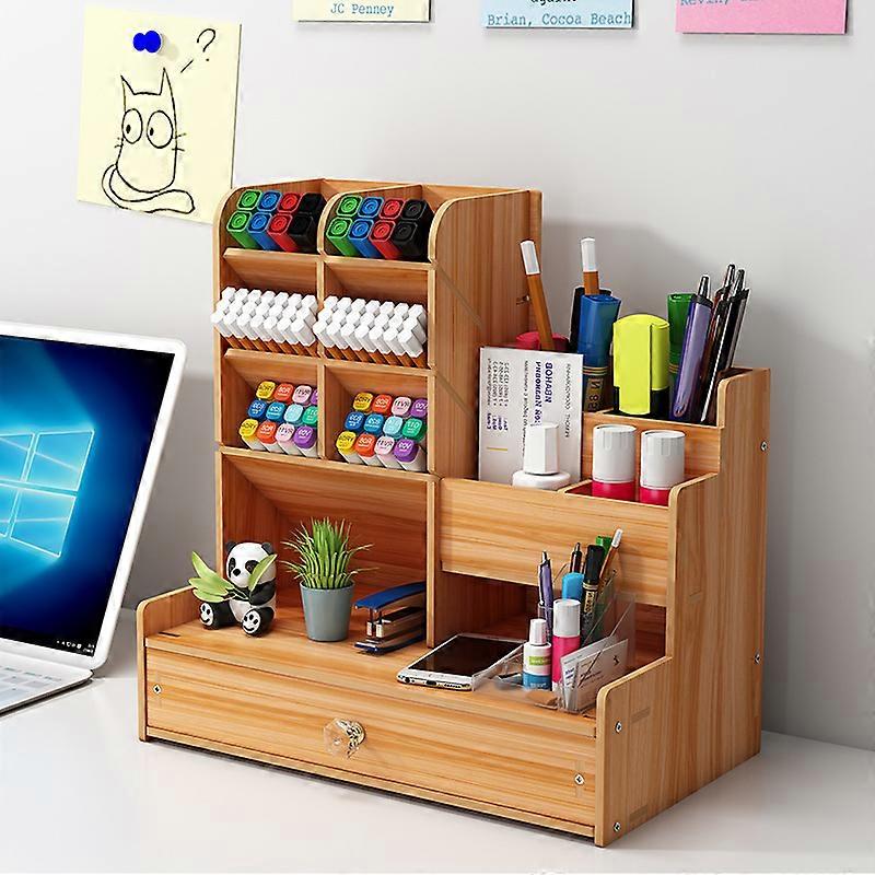 Multifunktionaler Für Organizer, Multifunktionaler Stifthalter, Schreibtisch Ordentlich Organizer, Schreibwaren Stifthalter Box, Multifunktions-Desktop- Organizer, Für Zuhause, Büro Und Schule (Rosa