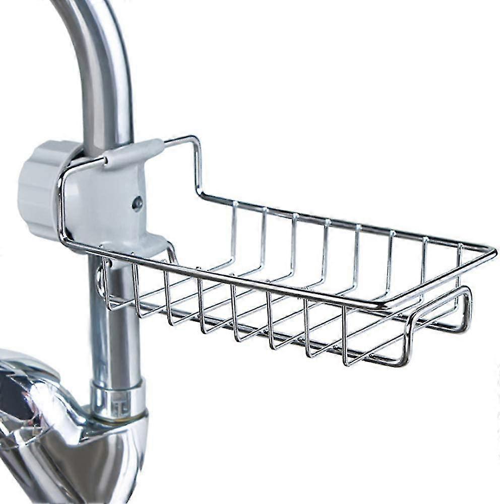 Stainless Steel Faucet Storage Rack Kitchen Accessories(silver)