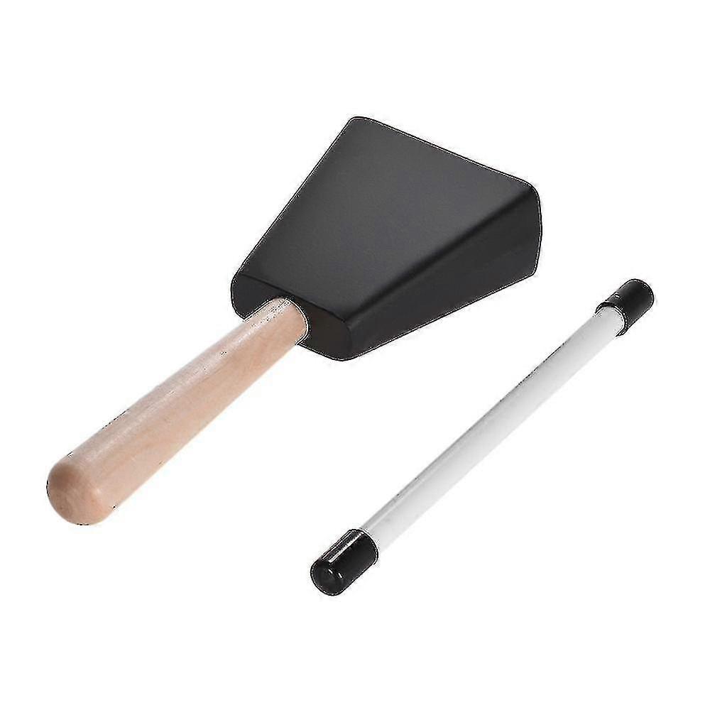 Professional Metal Cowbell With Wooden Handle Mallet Percussion Instrument