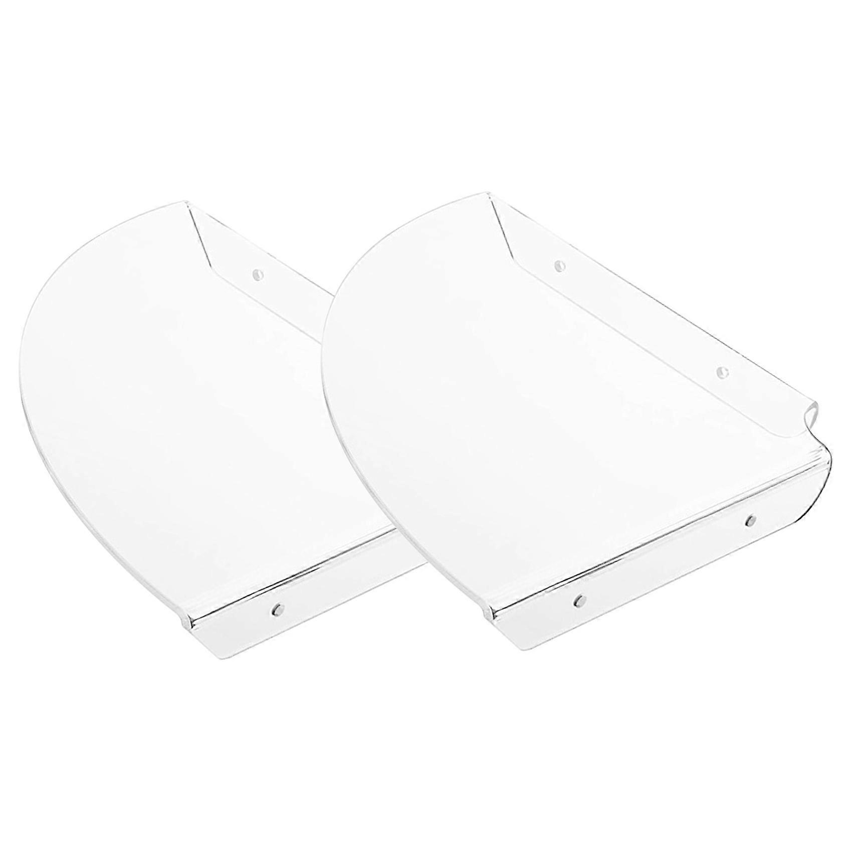 2Pcs Acrylic Corner Shelf Floating Wall Storage Shelf Display Speaker Organizer Bedroom Holder,Clea